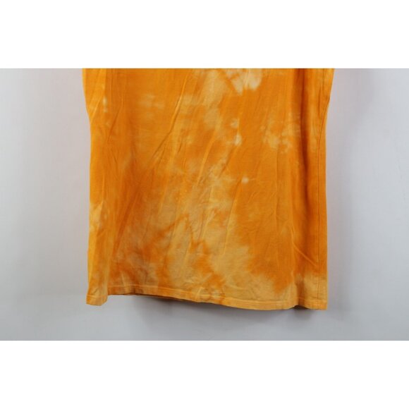 Vintage Y2K Guess Womens Size Large Spell Out Metallic Sunset Acid Wash T-Shirt - Picture 11 of 11